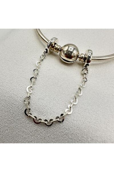 My Story Bağlantılı Kalpler Güvenlik Zinciri Gümüş Charm