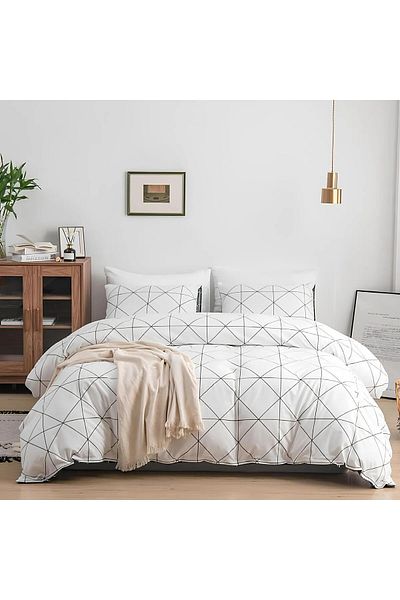 Ricco Lifes Atlas White Single Duvet Cover Set (WITHOUT SHEET)