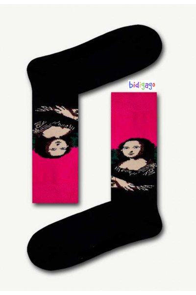 Bidigago جوارب جامعية ملونة منقوشة للجنسين من الموناليزا