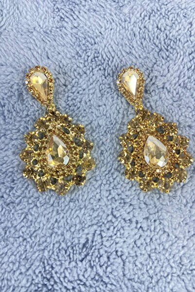 Hobigram Gold Drop Model Large Small Stone Henna Wedding Engagement Earring – Bijoux Earring, Stylish Design – Bijoux Cube