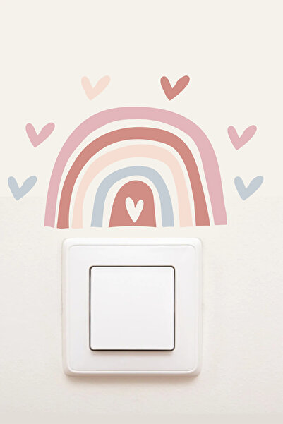 esticker Rainbow Heart Children's Room Socket Sticker Wall Sticker 001