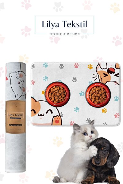 Lilly Home مجموعة سجادة الباب الأمامية، سجادة تدريب وتغذية الحيوانات الأليفة،...