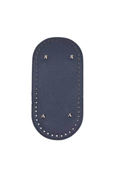 Ritzz قاعدة حقيبة من الجلد الصناعي البيضاوي 25x12 - أزرق داكن