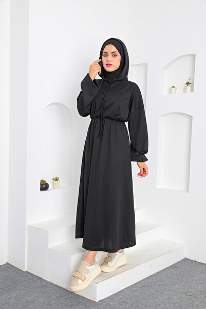 ENSA TESETTUR Рокля хиджаб с качулка и ластична талия с кенгуру и джоб