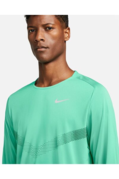 Nike Dri-Fit Run Division Rise 365 Men's Long-Sleeve Green Top Uzun Kollu Erkek Koşu Üstü