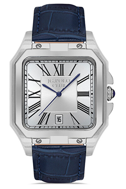 JG. Polo Club Men's Premium Wristwatch Steel Case Leather Cord 5 Atm Waterpro...