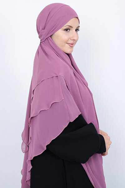 MARQUANT Uzun Hazır Bağlamalı Üç Katlı Üçgen Tesettür Hijab Sufle