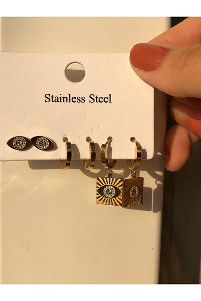 Luna Set of 6 Square Eyed Steel Bottoms - Gold