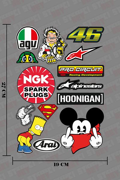STİCKERCI BEY SET DE STIKERE Imprimat Colorat pentru Auto - Motocicletă - Computer
