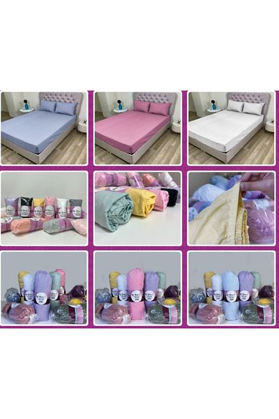 elgeyar Set of 3 - Double Cotton Elastic Sheet