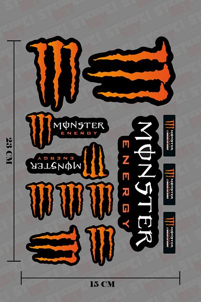 STİCKERCI BEY Orange Monster Sticker Set Automobile - Motorcycle - Computer Sticker Covering