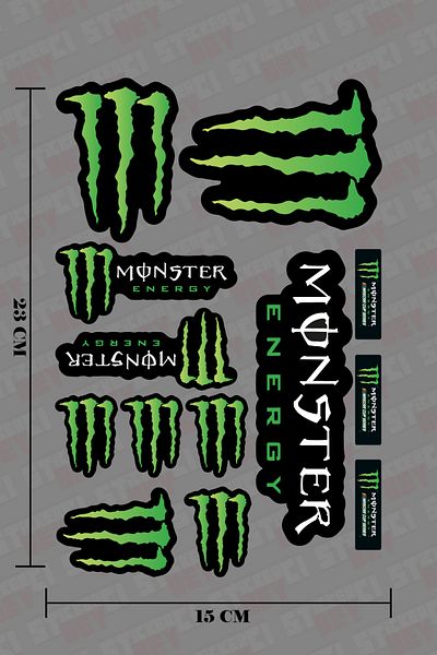 STİCKERCI BEY Green Monster Sticker Set Car - Motorcycle -
