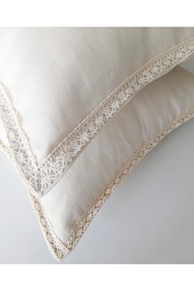 Fabric by Gülçin Pamuklu Yumuşak Koton Düz Krem Renk Gümüş Simli Dantel Biyel...