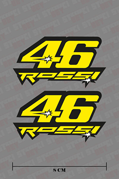 STİCKERCI BEY 2 Adet 46 Rossi Renkli Sticker Seti Otomobil - Motosiklet - Bil...