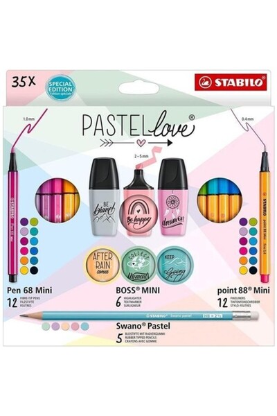 Stabilo Fosforlu Kalem Pastellove Mini Set 35,li
