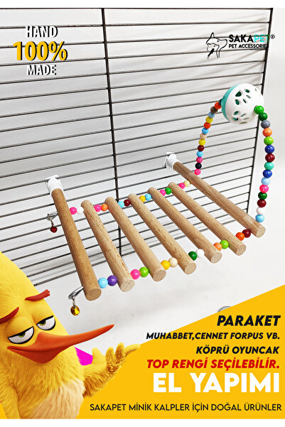 SAKAPET Kuş Kafes İçi Köprü Oyuncak Cennet Papağanı Sevda Papağanı Forpus Muh...