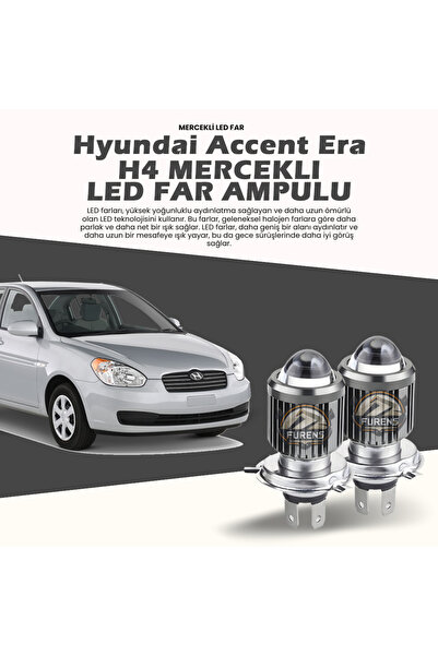 Furens Hyundai Accent Era Mercek Led Xenon Uzun - Kısa Çift Renk Şimşek Etkili