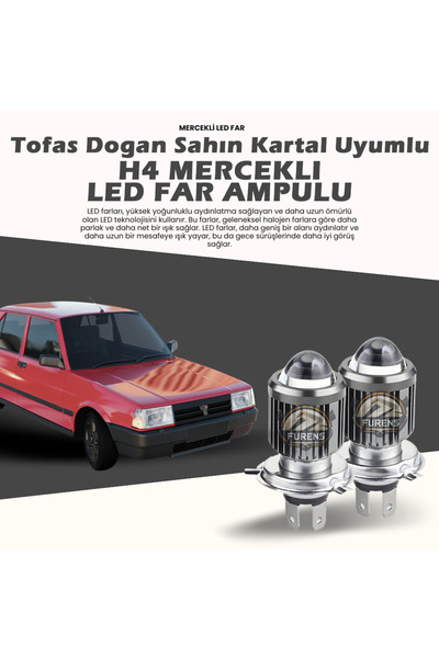 Furens Tofaş Dogan Şahin Kartal Uyumlu Mercek Led Xenon Çift Renk Şimşek Etkili