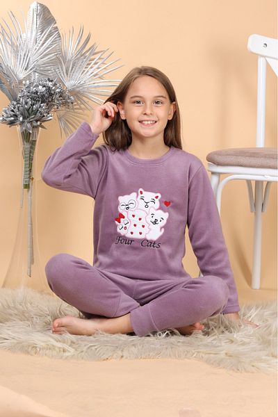 PİJAMMA Girl's Figured Fleece Pajama Set