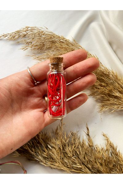 Atölye Merdiven Specially packaged red rope of fate red couple bracelet Glass Bottle