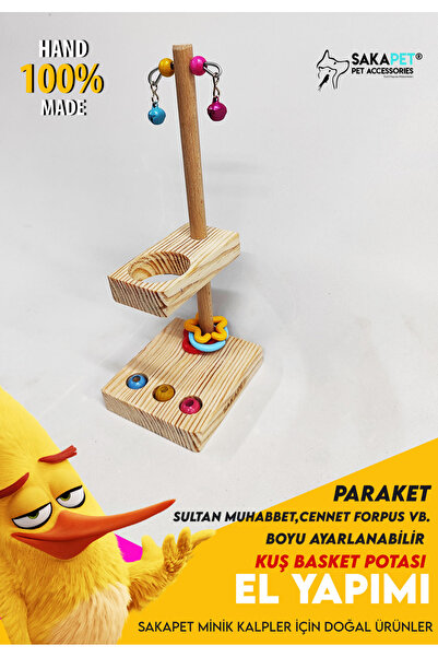 SAKAPET Kuş Eğitici Basketbol Potası Cennet Papağanı Sevda Papağanı Forpus Mu...