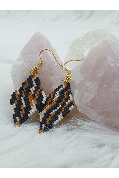 HAPPY HANDMADE TIGER PATTERNED BLUFFY EARRING