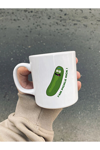 Namgo Pickle Rick Gift White Ceramic Handled Mug Glass Types
