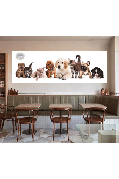 EMİLART Sevimli Minik Dostlar Petshop, Veteriner HD Kalite Kanvas Tablo