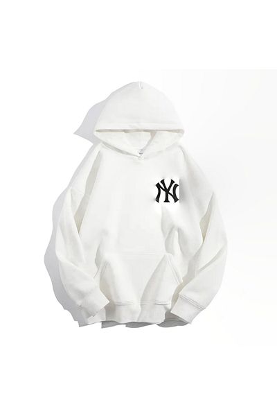 LA GULER New York Printed Oversize Hoodie 3 thread Sardon Cotton Fabric Women-Men Unisex
