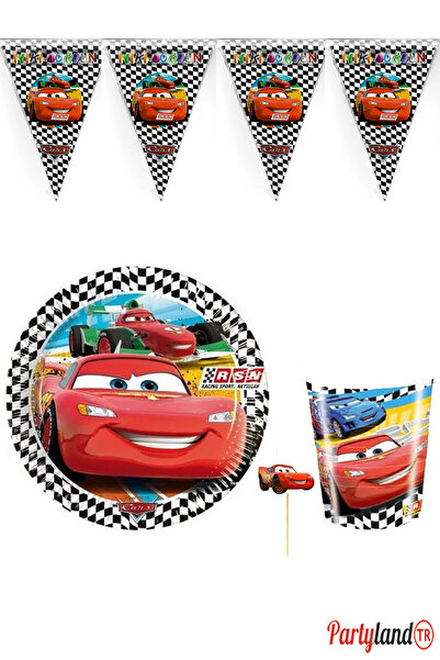 PartylandTR Cars 8 Kişilik Ekonomik Parti Seti