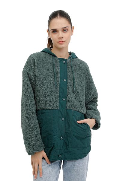 lumberjack Ct2008 Jachetă Hannah Teddy Jachetă verde pentru femei