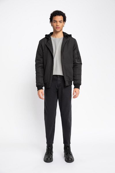 DeFacto Voděodolný Slim Fit zip s kapucí, dvojitá kapsa N4664Az23Wn