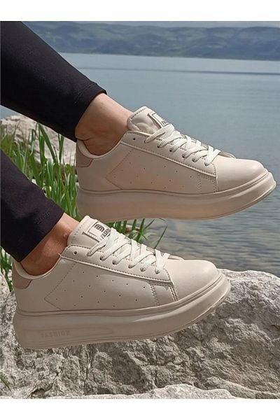 Ayakkabı Ülkesi Darkstep 156 Orthopedic Ecru Skin Casual Women's Sports Shoes