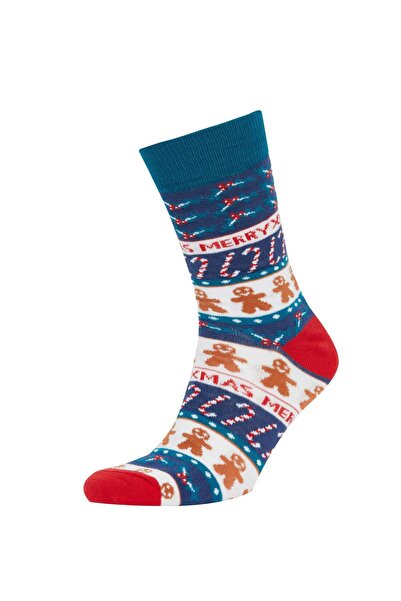 DeFacto Șosete lungi din bumbac tematice de Anul Nou pentru bărbați