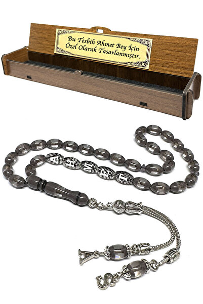 Fabula Silver Isimli Tesbih Kişiye Özel Erkek Hediye Kehribar Harfli Tespih