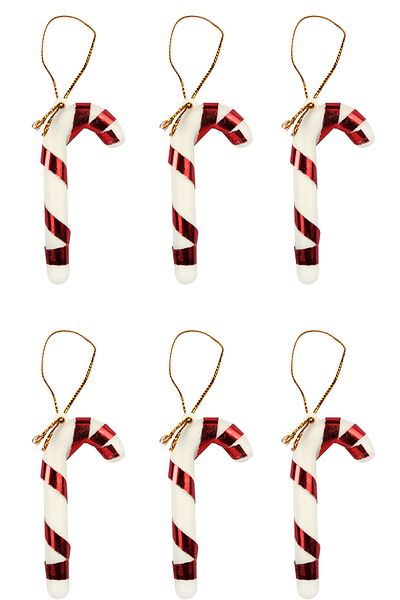 Waldern 6-Piece Candy Cane Christmas Ornament 7cm