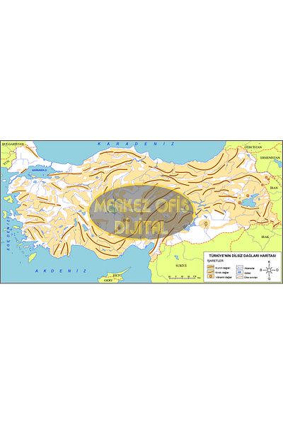 MOD TURKEY UNLINGUAL MOUNTAINS MAP 50X70 CM