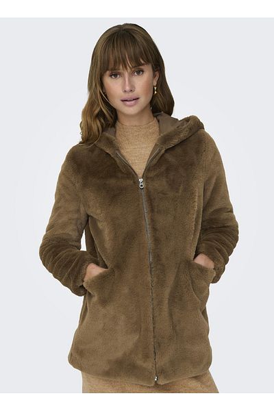 ONLY Women's Brown Faux Fur Coat - ONLNEWMALOU CC OTW