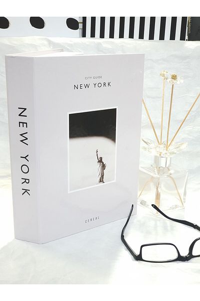 Saccura Decor Decorative Book Box, Cool Gray New York Book Box, Decorative Book Box