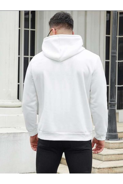 Relax family xf Men's Winter Purple Hooded Sweatshirt Three Thread Ribbed