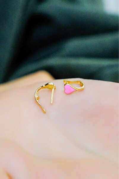 aytekgold 8 Ayar Kalp Çocuk Küpesi