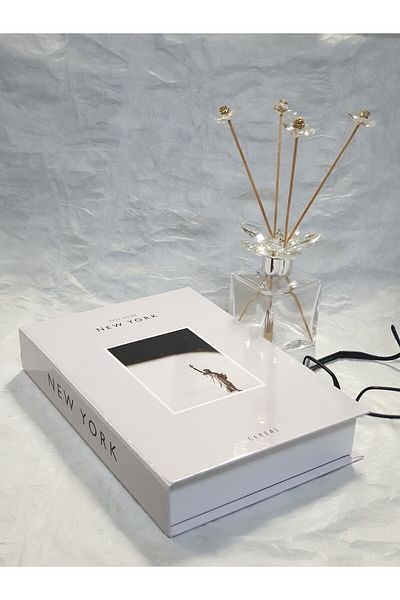 Saccura Decor Decorative Book Box, Cool Gray New York Book Box, Decorative Book Box