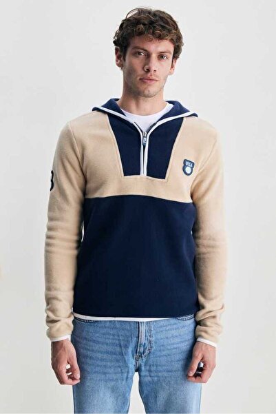 UCLA Ανδρικό φούτερ από καουτσούκ Fleece με μισό φερμουάρ Hemet Navy Blue