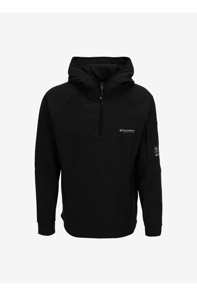 Discovery Expedition Siyah Erkek Kapüşonlu Sweatmont D3WM-SWT21