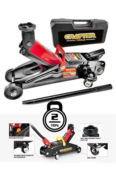 Genel Markalar Craftertools 2 Ton Arabalı Plastik Kutulu Timsah Kriko Mur-cell