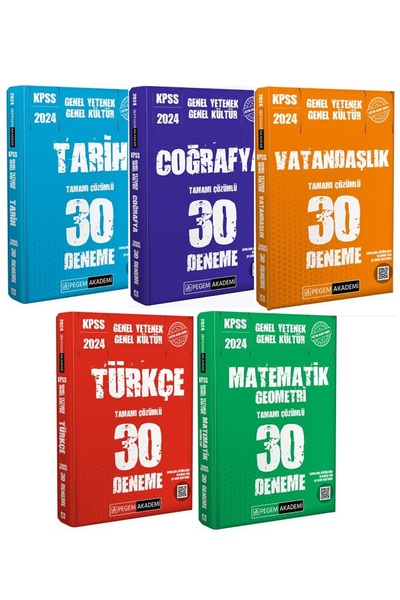 Pegem Akademi Yayıncılık Pegem 2024 KPSS GY GK Türkçe + Matematik-Geometri + ...
