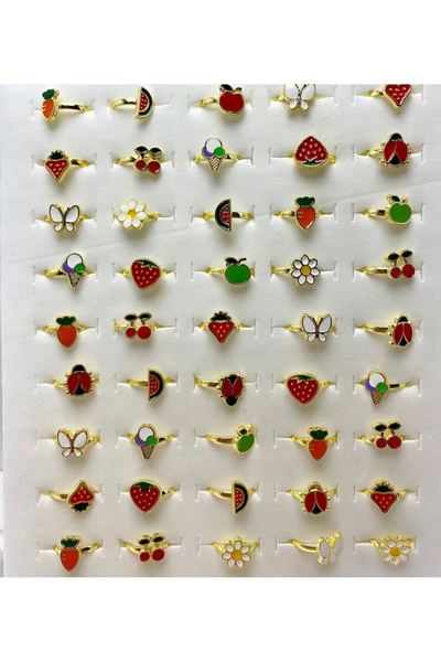 adana avm Kız Çocuk Figürlü 5 Adet Yüzük