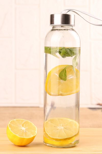 Atbyhome H2o Glass Flask with Metal Lid 500 ml Gray