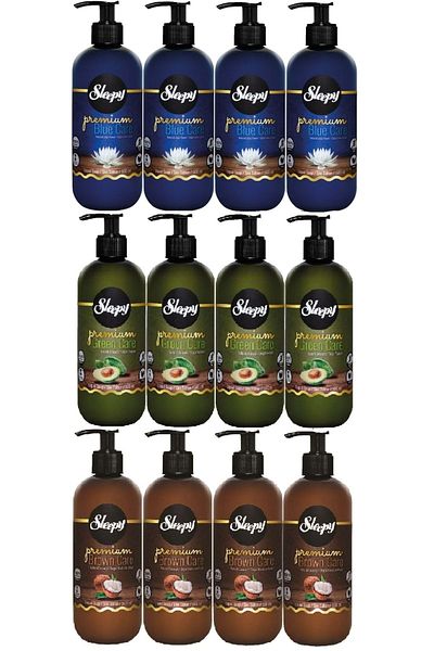 Sleepy Liquid Soap Premium 500ML Mixed Natural Sage/Coconut/Lotus Flower (Set of 12)