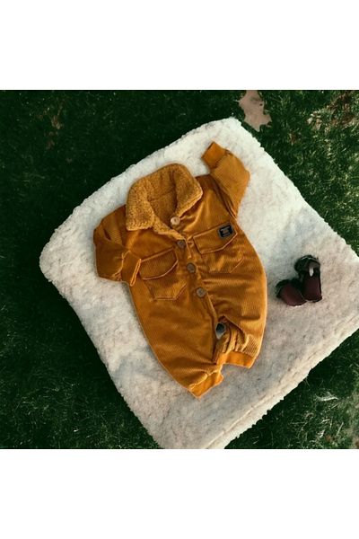 DIDuStore Murat Baby Welsoft Inside and Outside Velvet Front Buttoned Jumpsuit